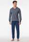Long pyjamas with blue patterned cuffs - Comfort Essentials