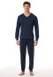 Pyjamas long pyjamas cuffs checks midnight blue - Comfort Essentials