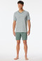 Short pyjamas striping V-neck khaki - Long Life Soft