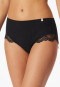 Midi panty fine rib needle out structure lace black - Revival Marie