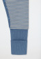 Babyanzug Feinripp langarm Vario-Fuß Ringel jeansblau - Natural Love