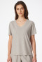 Shirt short sleeve linen organic cotton gray-jaspé-gray- Mix+Relax