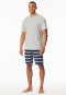 Schlafanzug kurz Knopfleiste Ringel hellgrau meliert - Casual Nightwear
