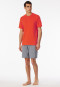 Schlafanzug kurz Knopfleiste Ringel hellrot - Casual Nightwear