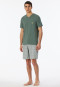 Pyjama korte v-hals palm kaki - 95/5