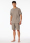 Short pyjamas with button placket clay - Fine Interlock