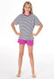 Pyjama korte strepen citrus fuchsia - Teens Nightwear