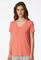 Shirt short sleeve v-neck peach - Mix+Relax