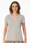 Shirt kurzarm tiefer V-Ausschnitt grau-jaspe - Mix+Relax