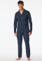 Pyjama lang Knopfleiste graphit - Fine Interlock