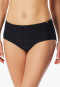 Bikini panty jersey recycled stripes black - aqua