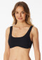 Bustier bikini top jersey recycled stripes black - aqua