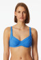 Bikini con ferretto in jersey riciclato a strisce aquarium - Aqua