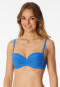 Bikini a fascia con strisce riciclate in jersey di conchiglie aquarium - Aqua