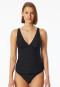 Tankini top jersey recycled stripes black - aqua