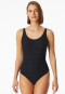 Swimsuit jersey recycled stripes black - aqua