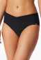 Bikini briefs retro jersey recycled stripes black - aqua