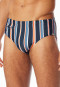 Swimming trunks with zipped pocket knitwear recycled stripes midnight blue - Aqua