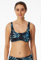 Bustier bikinitop jersey gerecycled palmbomen multicolour - Aqua