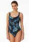 Badpak jersey gerecycled palmbomen multicolour - Aqua