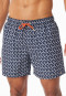 Swim trunks woven fabric recycled midnight blue patterned - Aqua