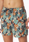 Swim trunks woven fabric recycled flowers multicolor - Aqua