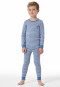 Schlafanzug lang Ringel jeansblau - Natural Love