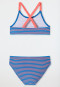 Bikini gebreide stof SPF40+ strepen aquarium - Aqua