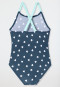 Knitwear swimsuit recycled SPF40+ polka dots midnight blue - Aqua