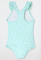 Knitwear swimsuit recycled SPF40+ polka dots turtle light green - aqua