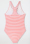 Swimsuit knitwear recycled SPF40+ school sports stripes pink - aqua