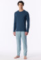 Deep Blue Long-Sleeved Pyjamas - Long Life Soft