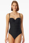 Swimsuit jersey recycled stripes black - aqua