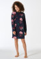 Sleep shirt long-sleeve interlock flowers midnight blue - Teens Nightwear