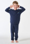 Schlafanzug lang Interlock Bündchen dunkelblau - Kids Nightwear