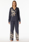 Lange pyjama v-hals bloemen grafiet - Comfort Interlock