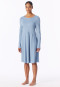 Camicia da notte a manica lunga in interlock grigio-blu - Modern Nightwear