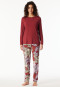 Pyjama long aloe vera fleurs rouge foncé - Selected premium