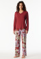 Lange pyjama aloë vera bloemen donkerrood - selected! premium