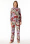 Pyjama lang jersey aloë vera bloemen donkerrood - selected! premium