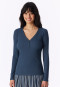 Shirt langarm Doppelripp Druckknöpfe deep blue - Mix+Relax