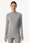 Shirt mit Rolli langarm grau-meliert - Premium Warming