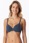 Bra with lace cups, deep blue - Unique Cotton