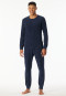Pyjama lang velours manchetten in nachtblauw - selected! Premium Warming