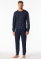 Lange pyjama manchetten nachtblauw geruit - Fine Interlock