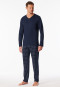 Lange pyjama nachtblauw geruit - Fine Interlock