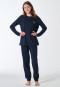 Pyjamas long cuffs heart midnight blue - Family