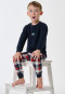 Pyjamas long cuffs check midnight blue - Family