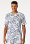 Shirt korte mouw statement print wit-blauw - SCHIESSER 150 Years
