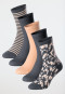 Damessokken, set van 5, beige/donkergrijs - Fashion